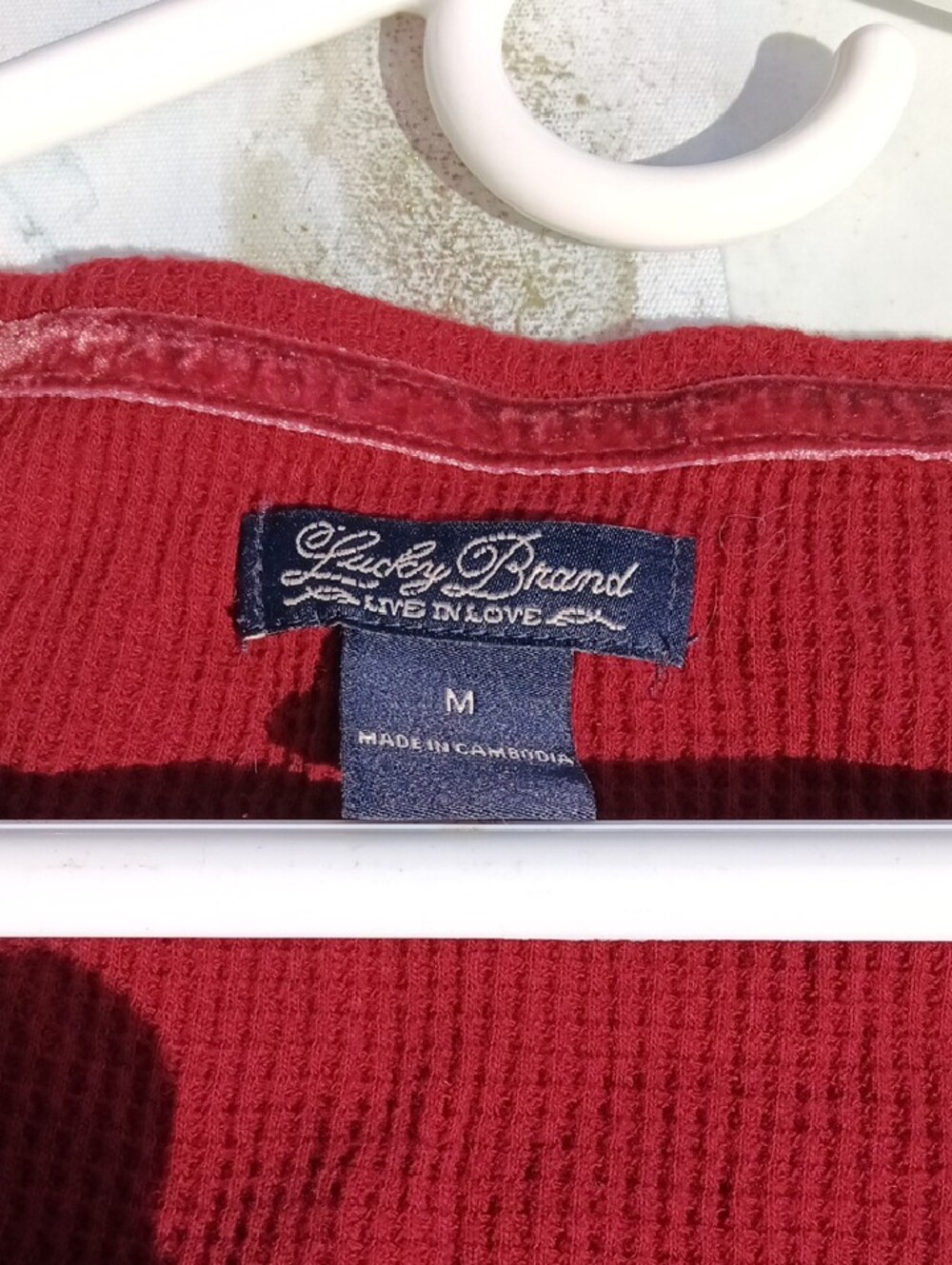 Lucky Brand Red Floral Scoop Neck Ribbed Top - Picture 4 of 6